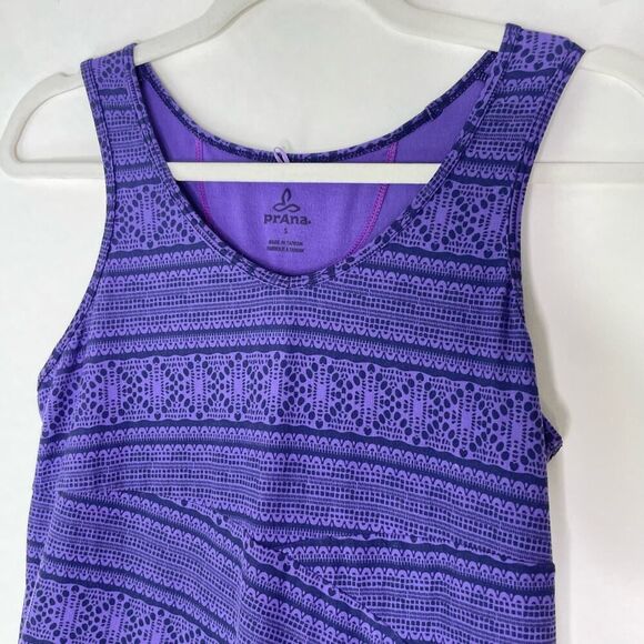 Prana Stretch Knit Tank A Line Midi Dress Indigo Blue Small - Picture 4 of 10